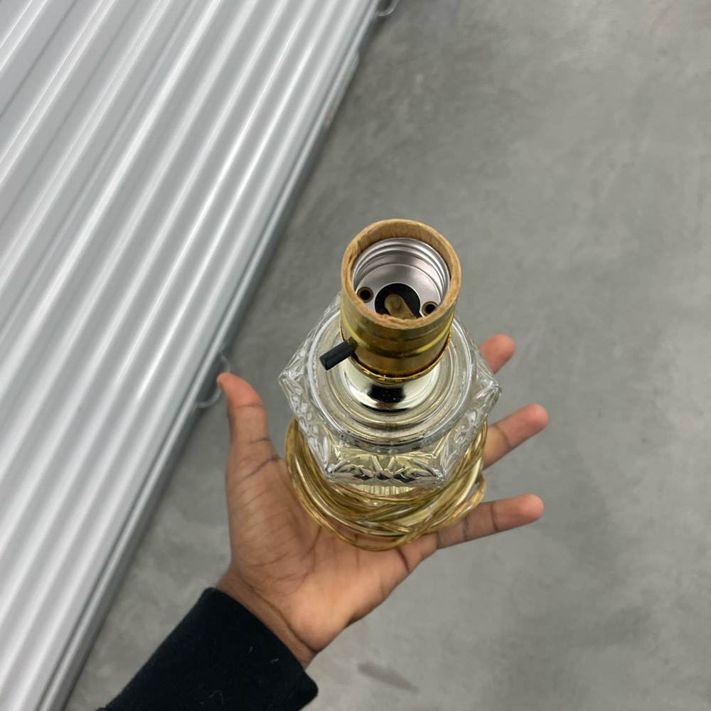 Elegant Gold and Clear Glass Lamp Base